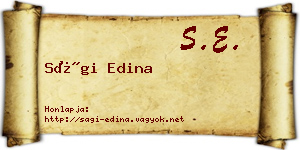 Sági Edina névjegykártya